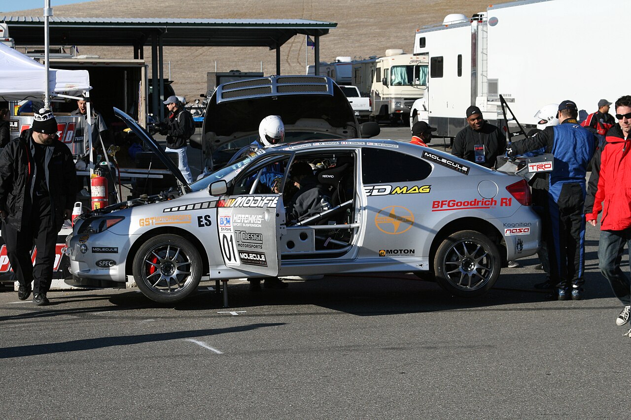 Chris Rado's World Racing Scion tC time attack car with oversized rear wing
